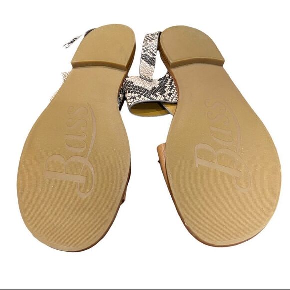 NEW Bass Monica LeatherTan Snake Toe Ring Thong Sandals 11 11M - Picture 5 of 5
